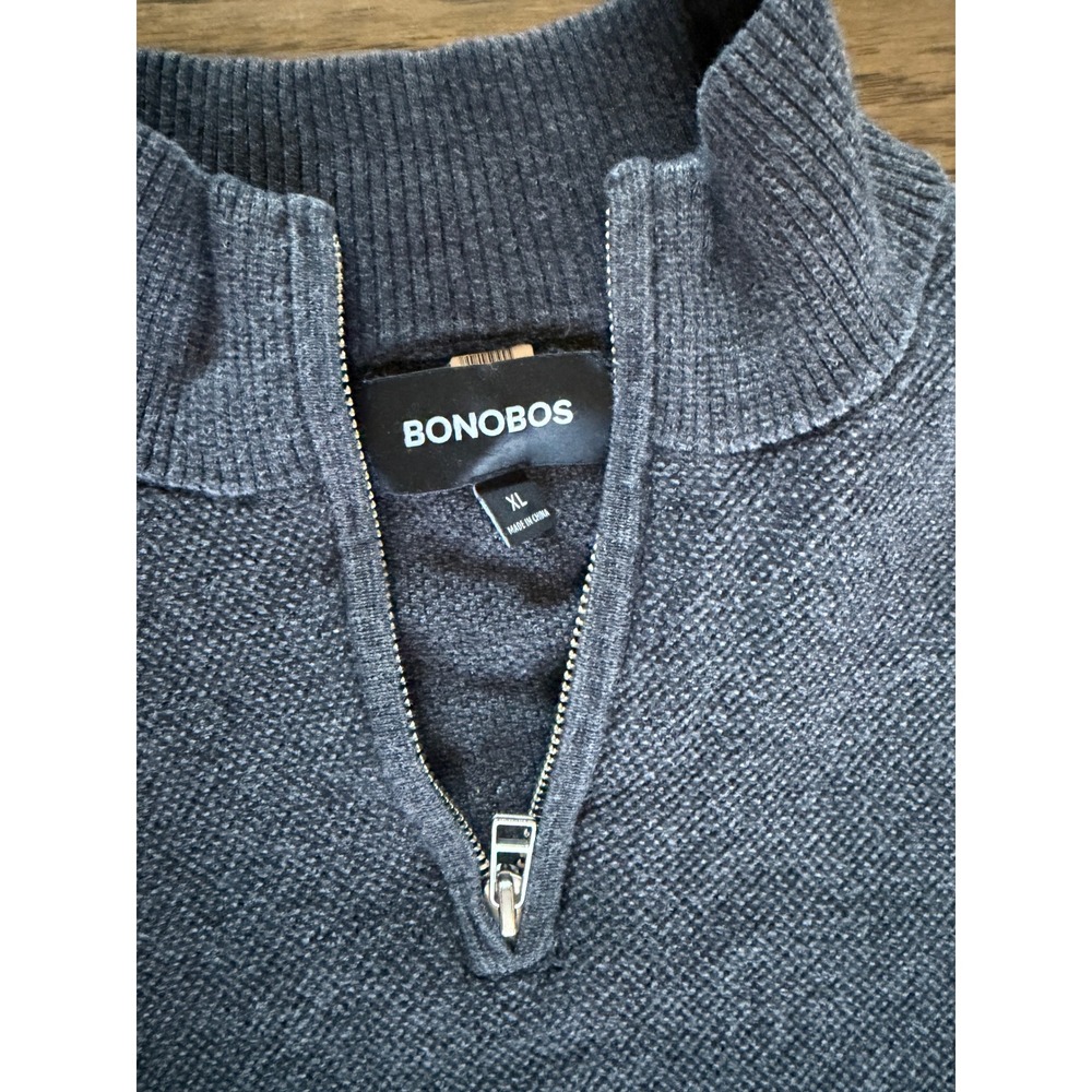 Bonobos Quarter-Zip Sweater Men's XL Cashmere Luxury - Picture 4 of 4
